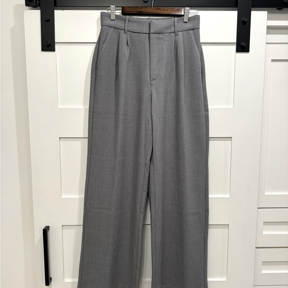 Abercrombie & Fitch Gray Wide-Leg Trousers